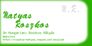 matyas roszkos business card